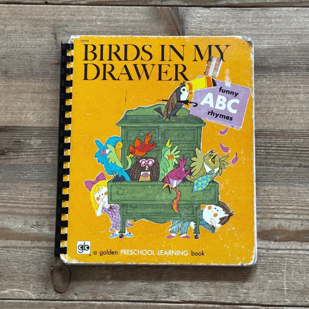 Vintage ABC Book: Birds in My Drawer -‎ 1971 Golden Preschool Learning